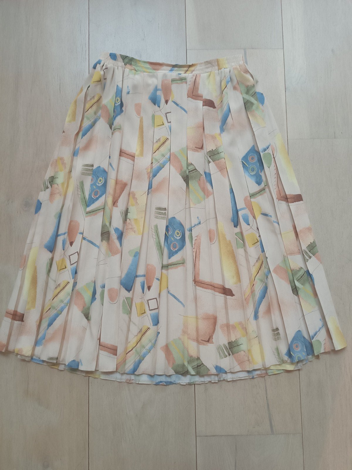 vintage Seda Modell plooirok mt 40, Maat 38/40 (M), Seda Modell, Beige, Ophalen of Verzenden
