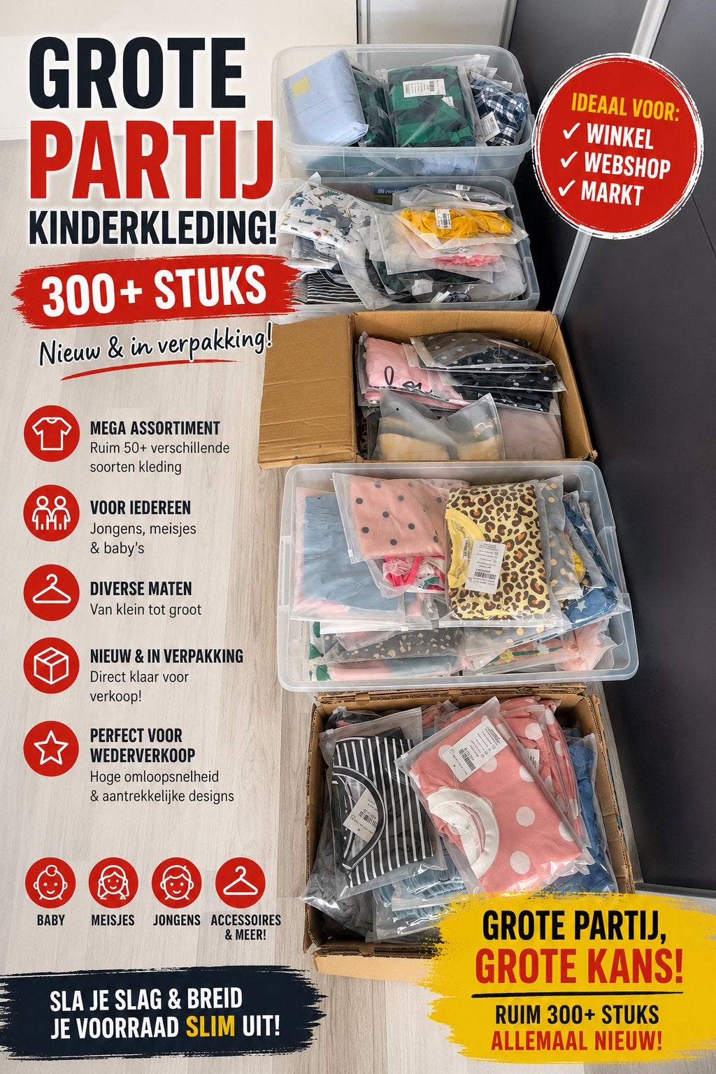 Partijverkoop Schattige baby kinderkleding - Diverse stijlen, Kinderen en Baby's, Kinderkleding | Overige, Ophalen, Nieuw, Jongen of Meisje