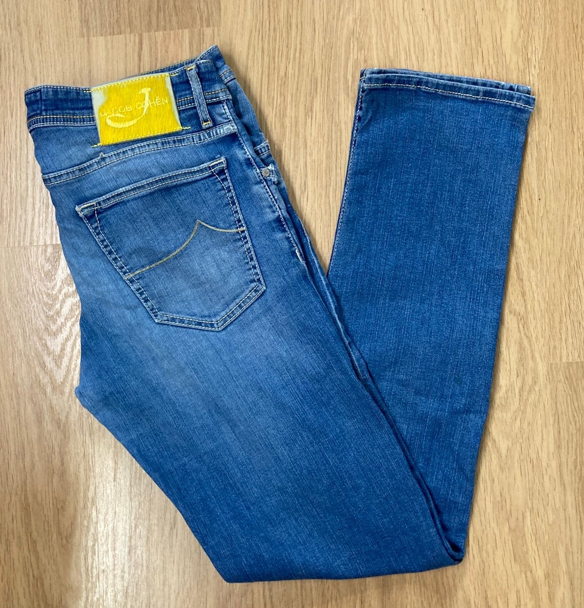 Jacob Cöhen Style J622 (Nick) jeans-34- Blauw - Yellow patch, Blauw, Ophalen of Verzenden, Zo goed als nieuw, Jacob Cohen