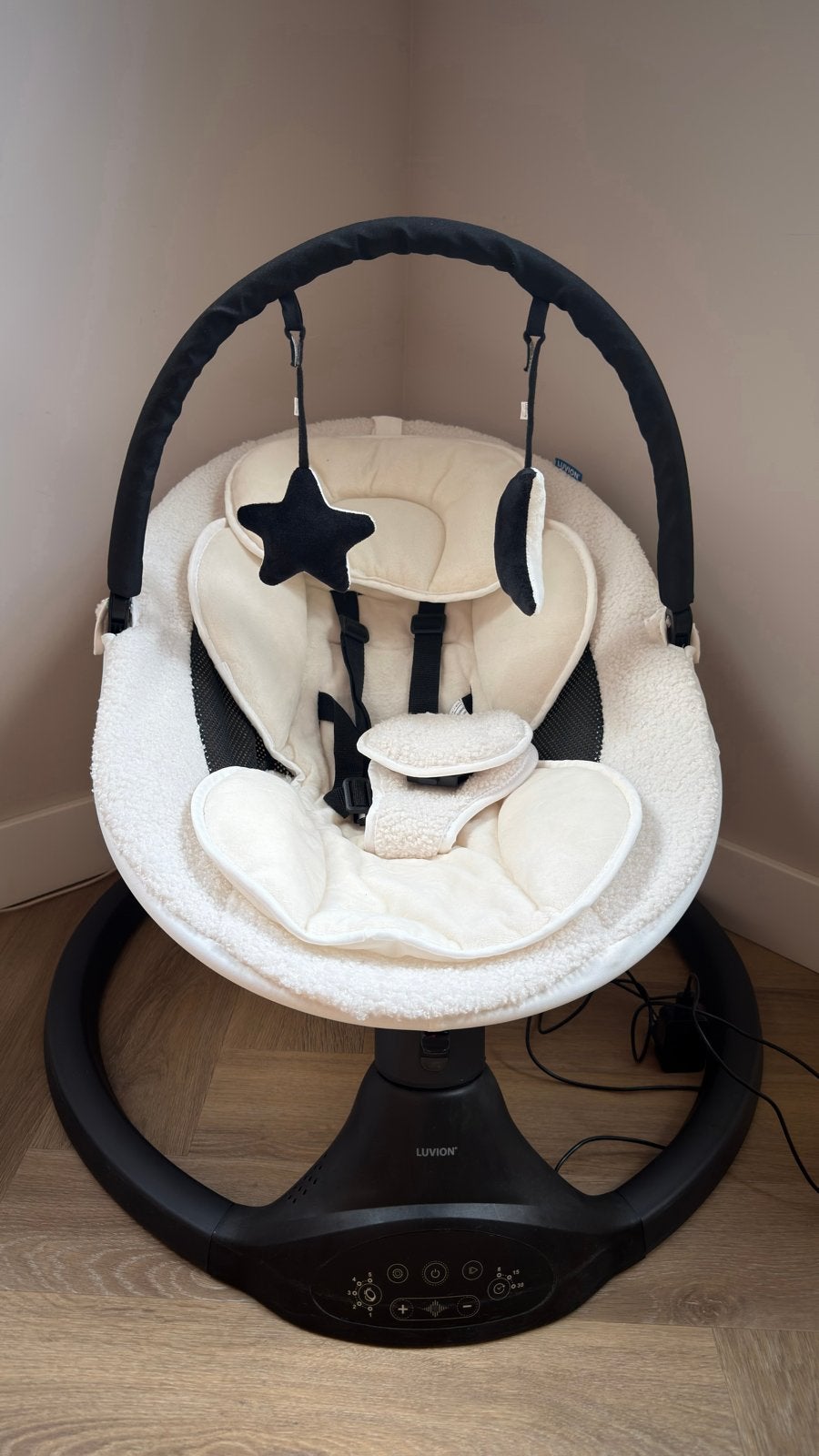 LUVION Baby Swing - Elektrische Babyschommel wipstoel, Kinderen en Baby's, Wipstoeltjes, Ophalen of Verzenden, Zo goed als nieuw