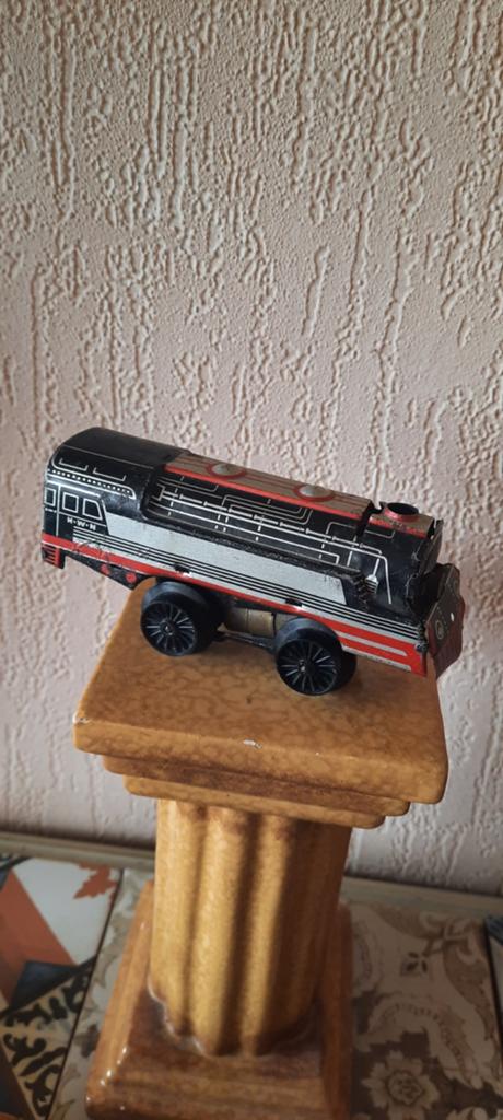 Antieke  blikken speelgoed locomotief trein, Ophalen of Verzenden