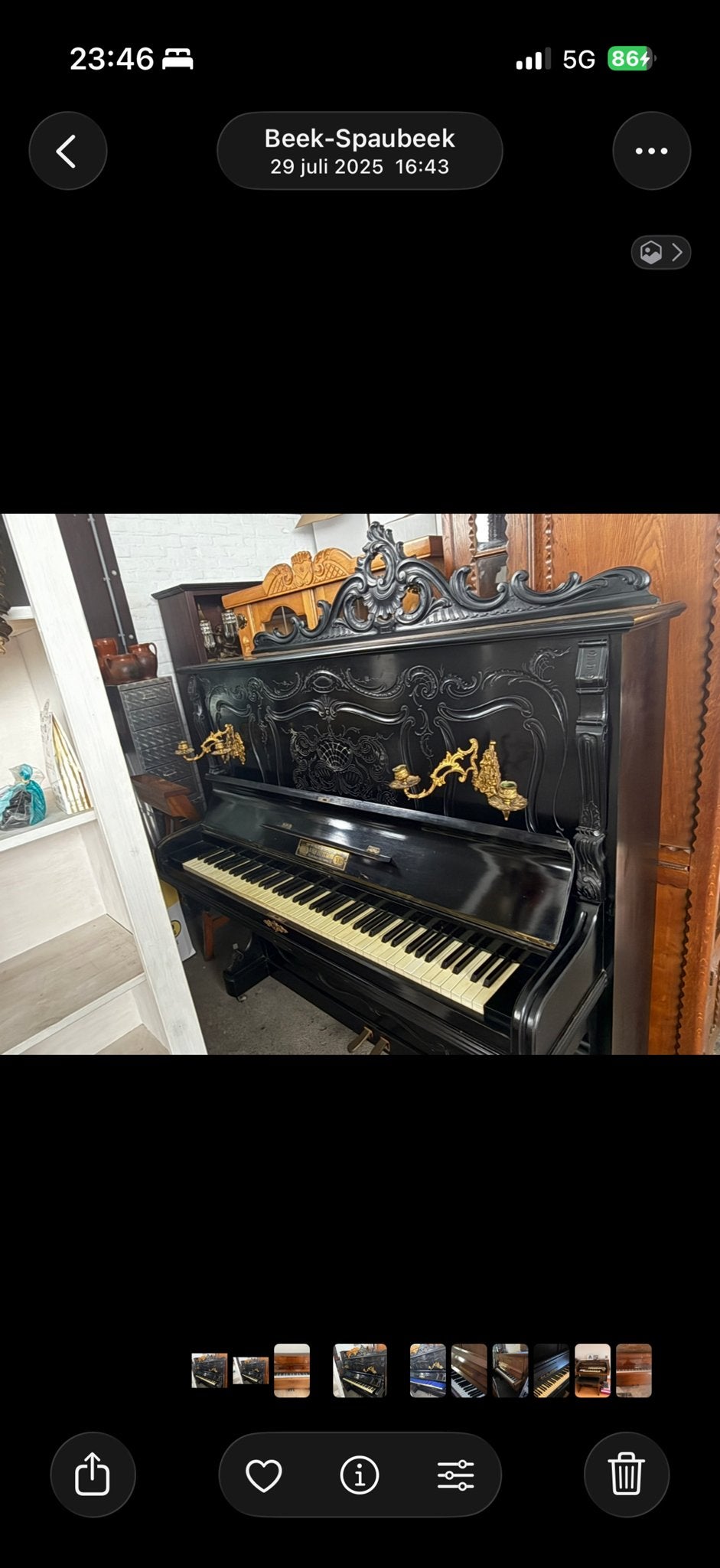 Antieke Mich. Jos. Schnitzler Piano - Zwart, Gebruikt, Ophalen of Verzenden, Gebruikt, Zwart, Piano