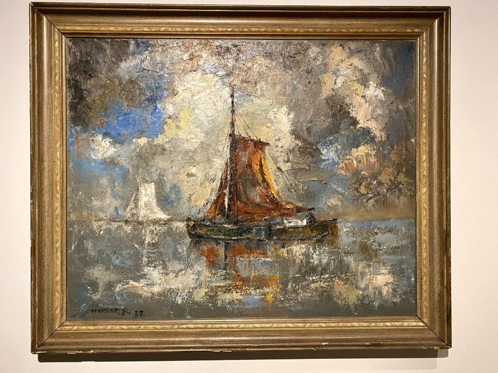 Olieverf schilderij Toon koster 132x110 1937, Ophalen, Maritiem / water, Doek, Expressionistisch