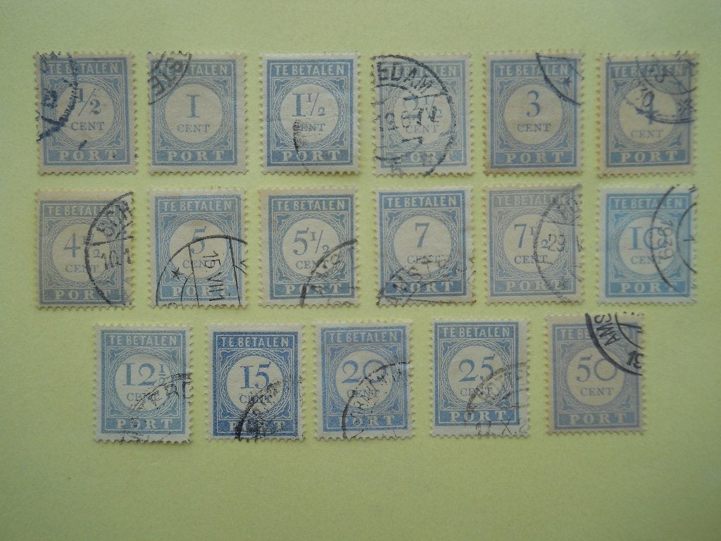 Nederland 1912 Portzegels serie Nvph.P44-P60 gestempeld, Postzegels en Munten, Ophalen of Verzenden, T/m 1940, Gestempeld