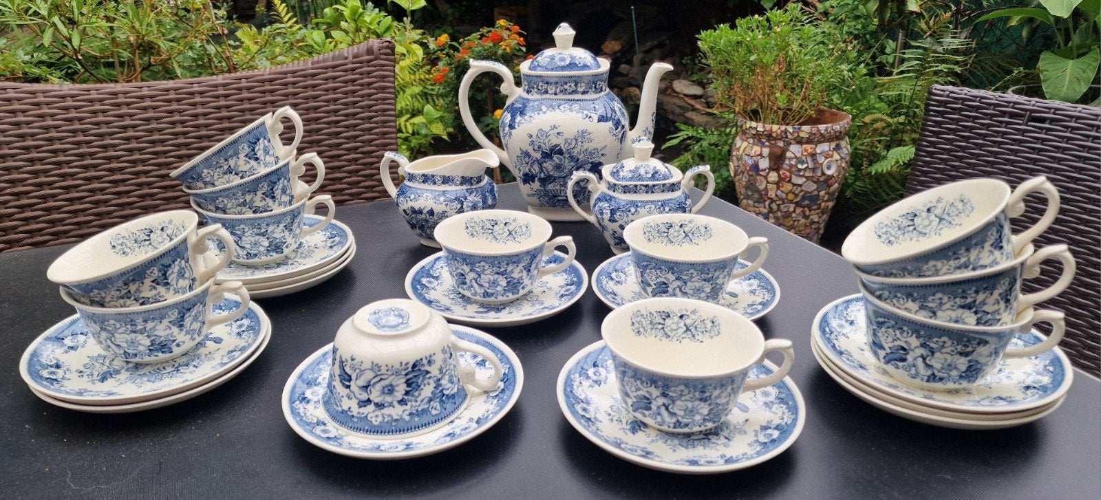 Koffieservies 12 delig Sphinx Balmoral, Overige merken, Ophalen of Verzenden, Zo goed als nieuw, Delftsblauw