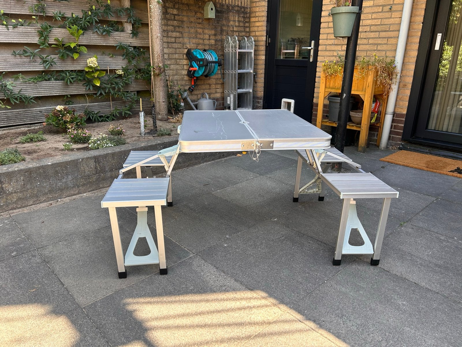 Inklapbare Kinder Picknicktafel, Gebruikt, Aluminium, Rechthoekig, Ophalen