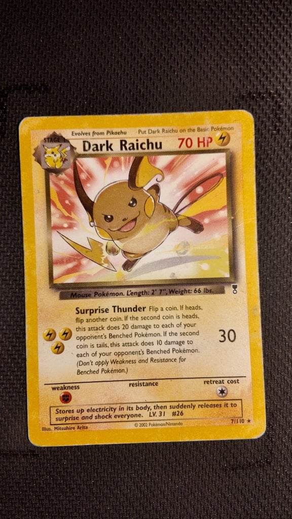 Dark Raichu 7 Legendary Collection | Pokemon kaart, Ophalen, Zo goed als nieuw, Losse kaart, Foil