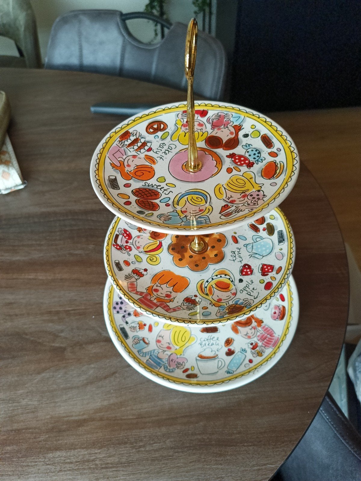 Blond Amsterdam etagère, Gebruikt, Keramiek, Overige typen, Ophalen of Verzenden