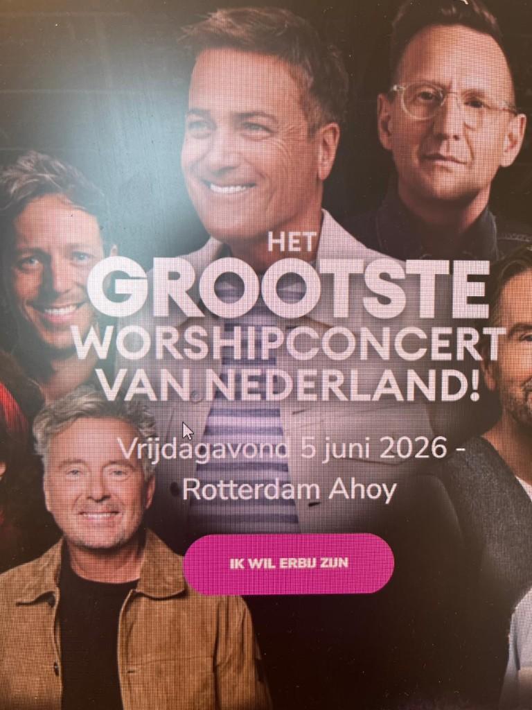 Tickets Worshipconcert EO Jongerendag 5 juni Ahoy, Eén persoon, Juni