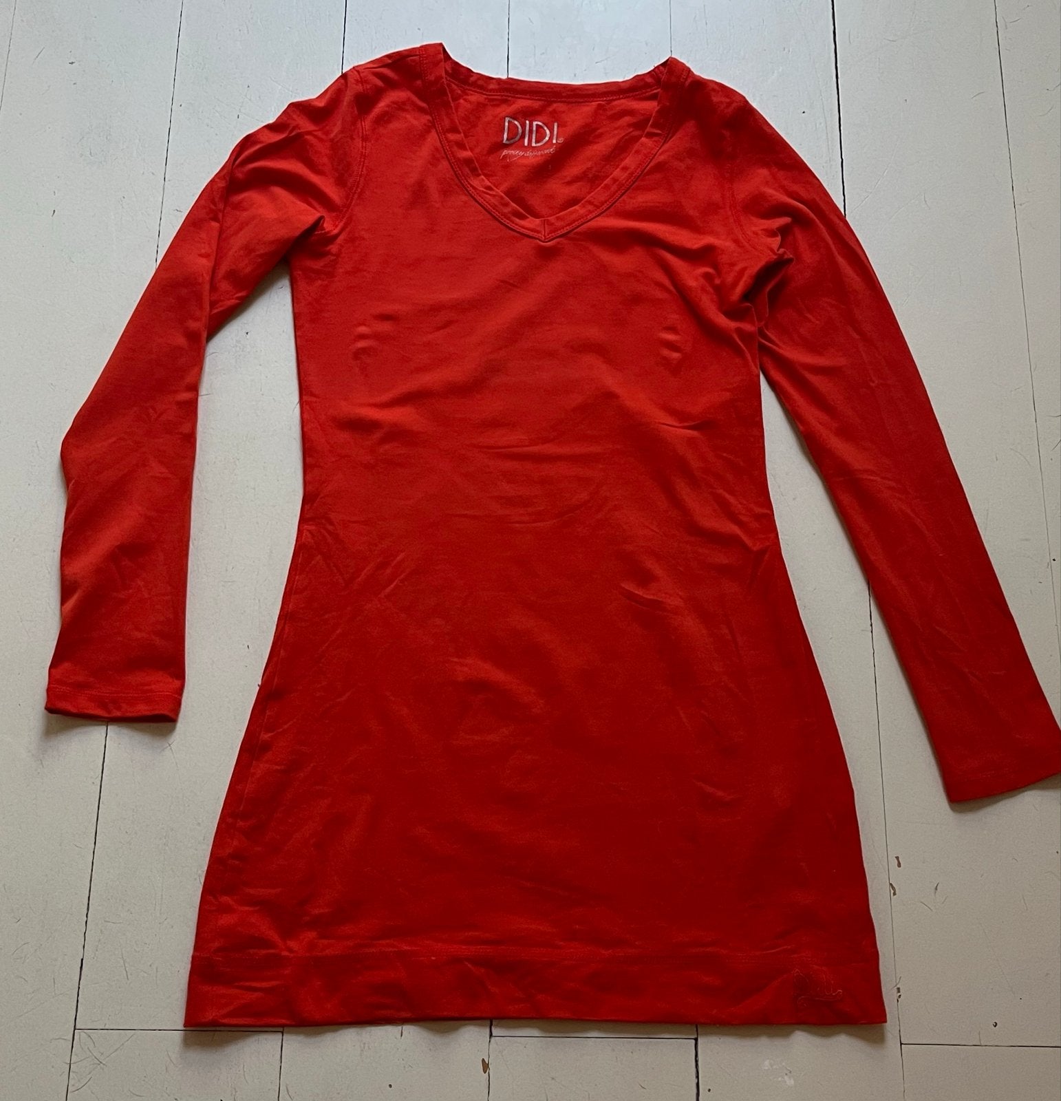 Oranje Didi jurk met lange mouwen - Maat S, Kleding | Dames, Jurken, Oranje, Ophalen of Verzenden, Zo goed als nieuw, Maat 36 (S)