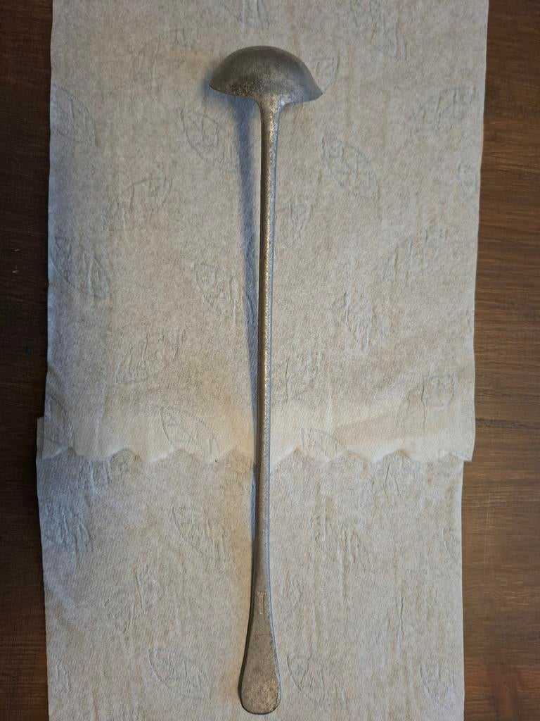 Vintage aluminium pollepel, Antiek en Kunst, Antiek | Bestek, Ophalen of Verzenden