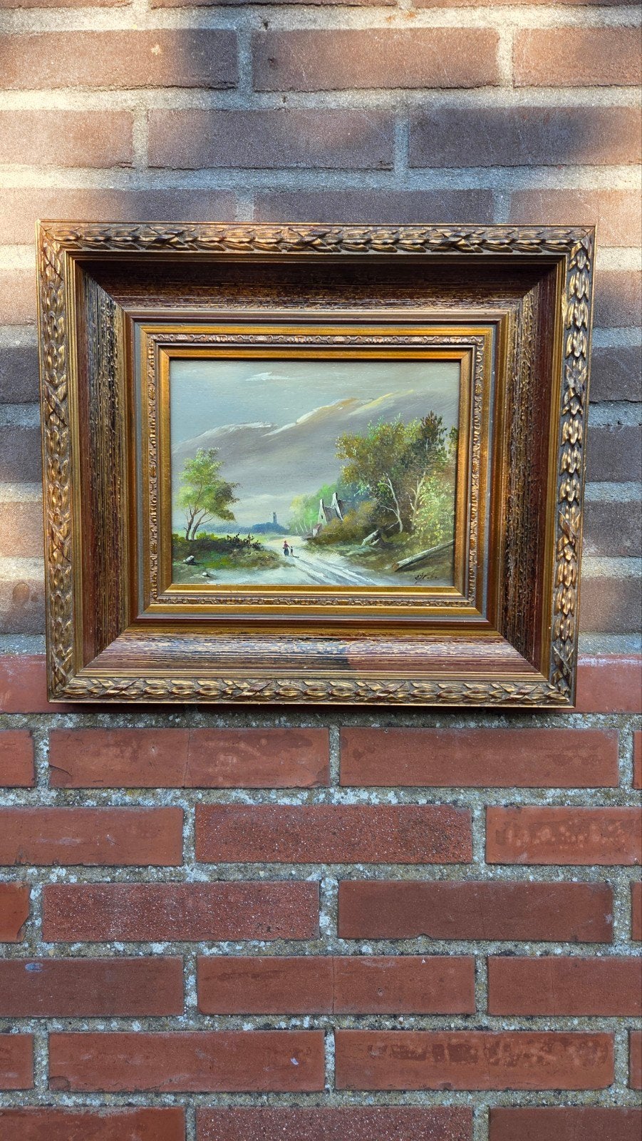 Prachtige schilderij olie verf  43.5 x 38.5, Ophalen of Verzenden