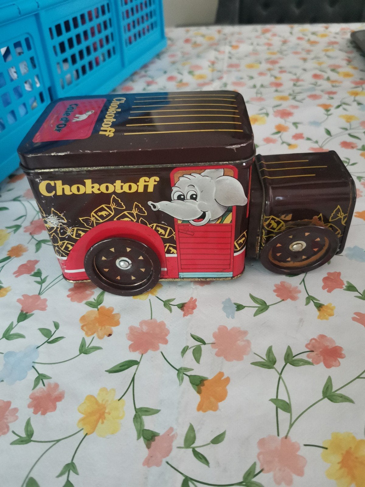 Vintage Côte d'Or Chokotoff blikken bus olifant, Ophalen of Verzenden