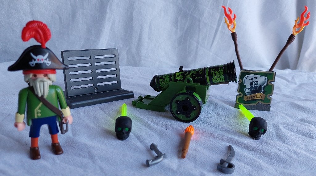 Playmobil 6162 Piraat met Grote Groene Kanon, Pirates, Gebruikt, Complete set, Overige typen