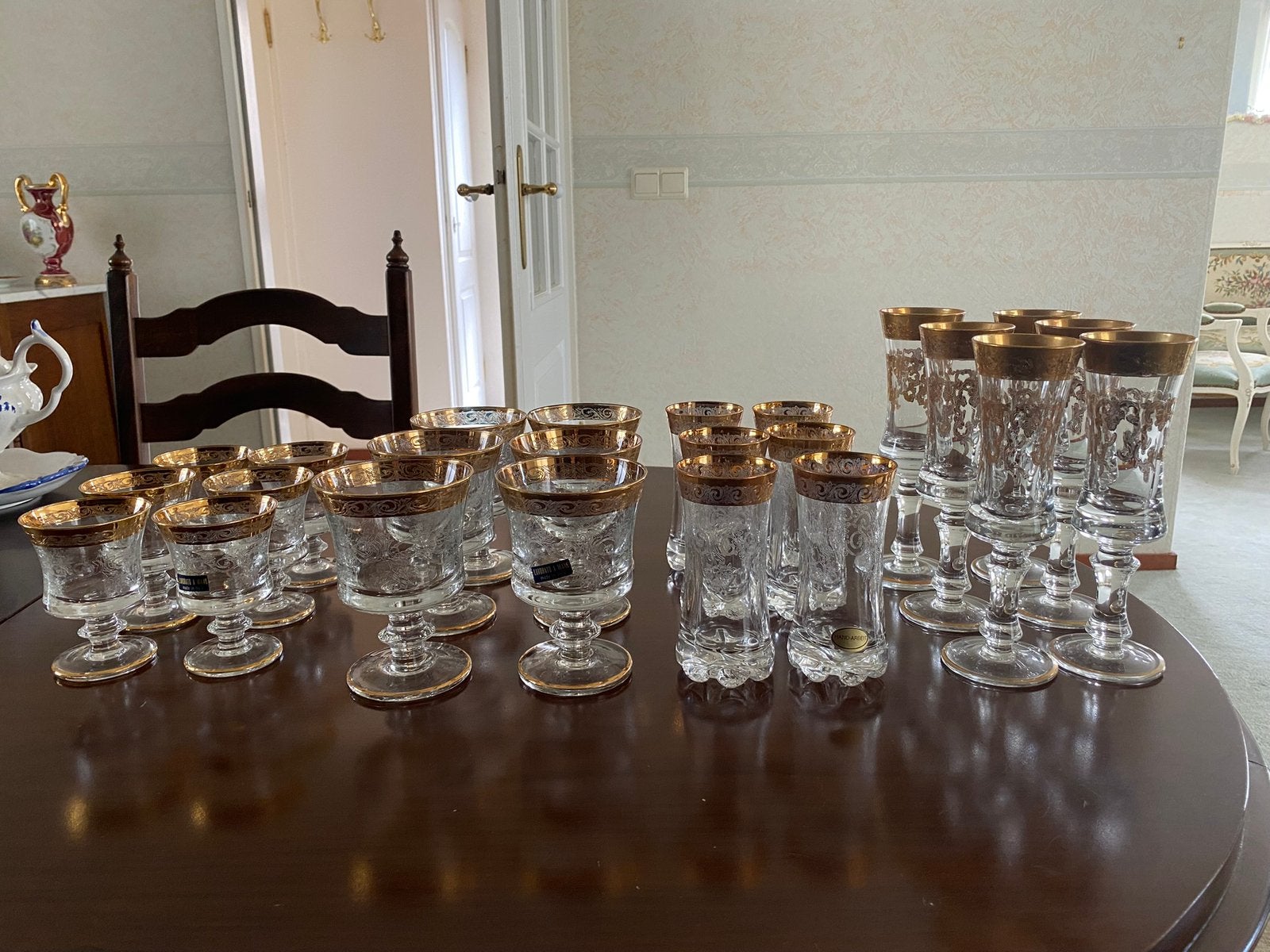 Prachtige 24-delige Murano ‘Medici’ – 24k Goud – NIEUWSTAAT, Ophalen
