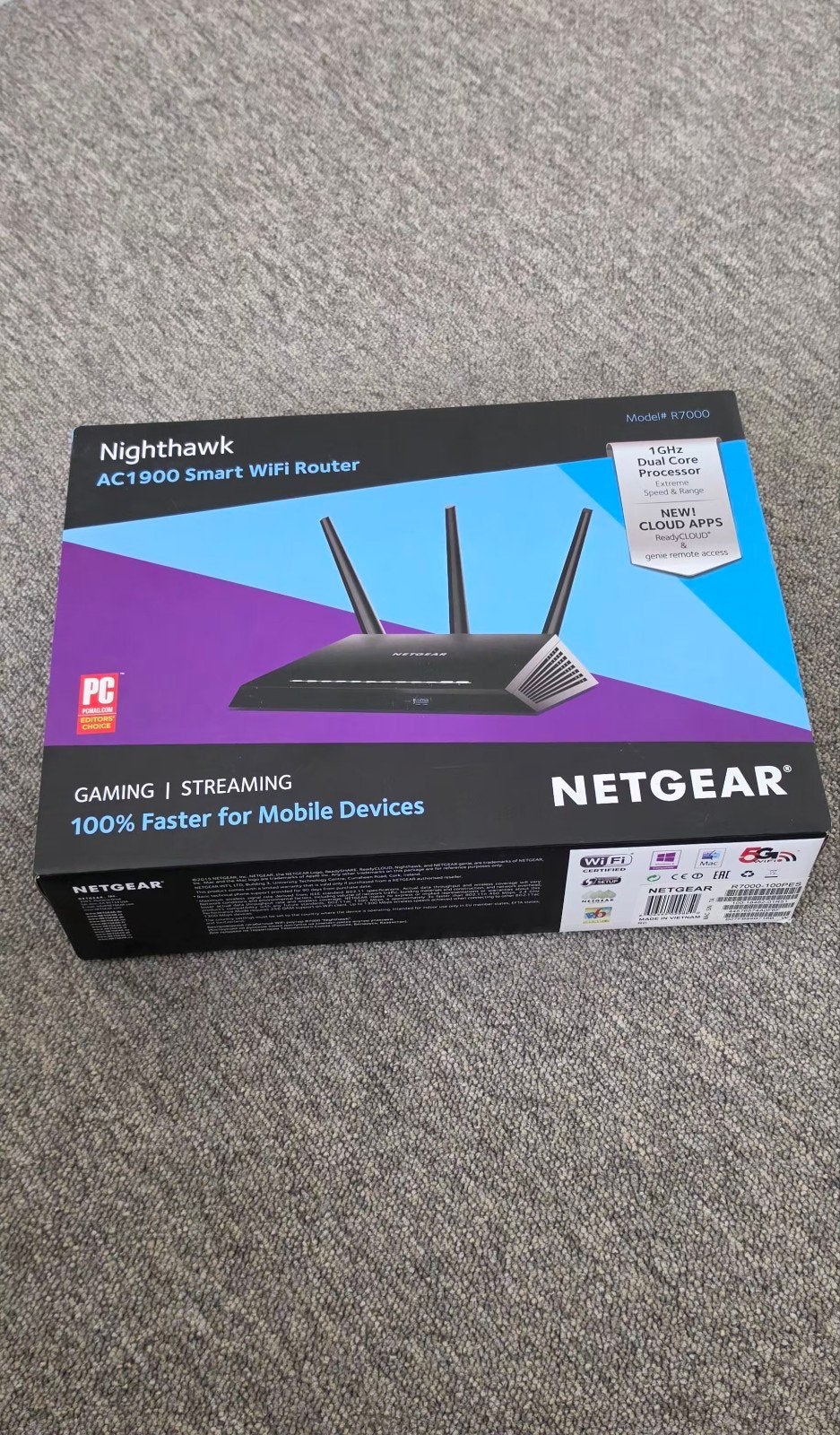Netgear Nighthawk AC1900 Smart WiFi Router (R7000), Computers en Software, Routers en Modems, Ophalen of Verzenden, Zo goed als nieuw