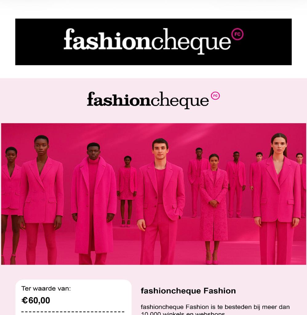 Fashioncheque 60 euro, Tickets en Kaartjes, Kortingen en Cadeaubonnen