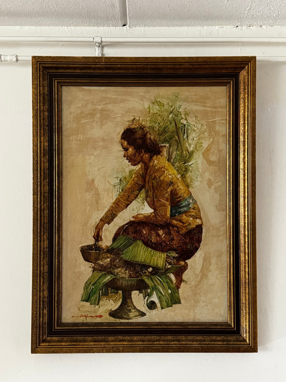 A. Hasim op paneel - Indonesische vrouw, Ophalen, Paneel, Portret of Personen, Realistisch
