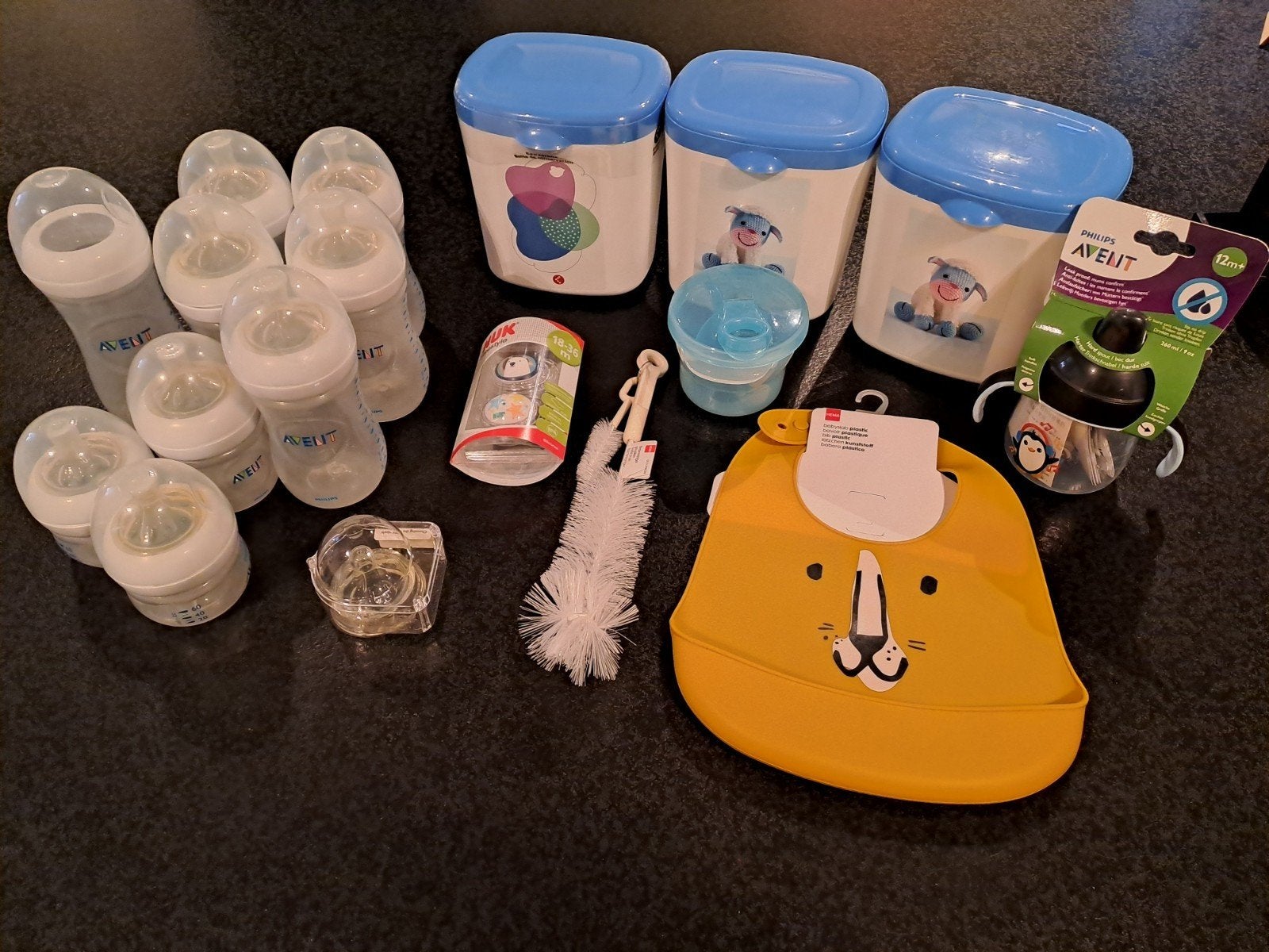 Philips Avent flessenpakket met accessoires, Zo goed als nieuw, Inclusief flessen, Babyfles, Philips Avent