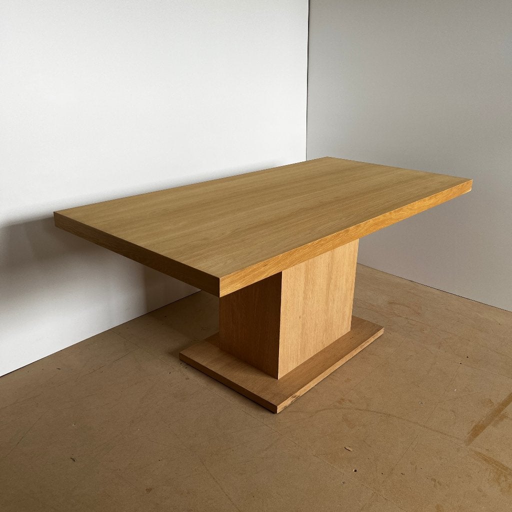 Eiken eettafel met blokpoot / middenpoot - Rechthoekig, Huis en Inrichting, Eikenhout, Nieuw, Vijf personen of meer, 150 tot 200 cm