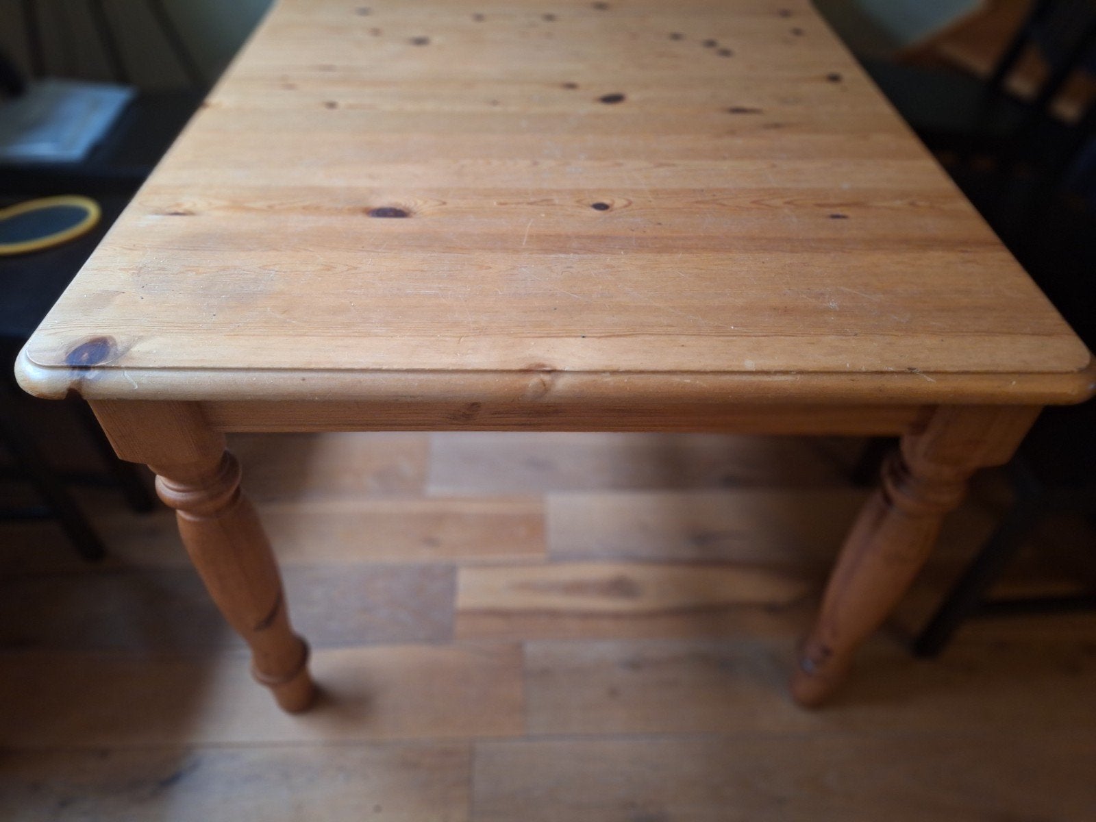 Uitschuifbare grenen eettafel., Ophalen, Gebruikt, 200 cm of meer, 50 tot 100 cm