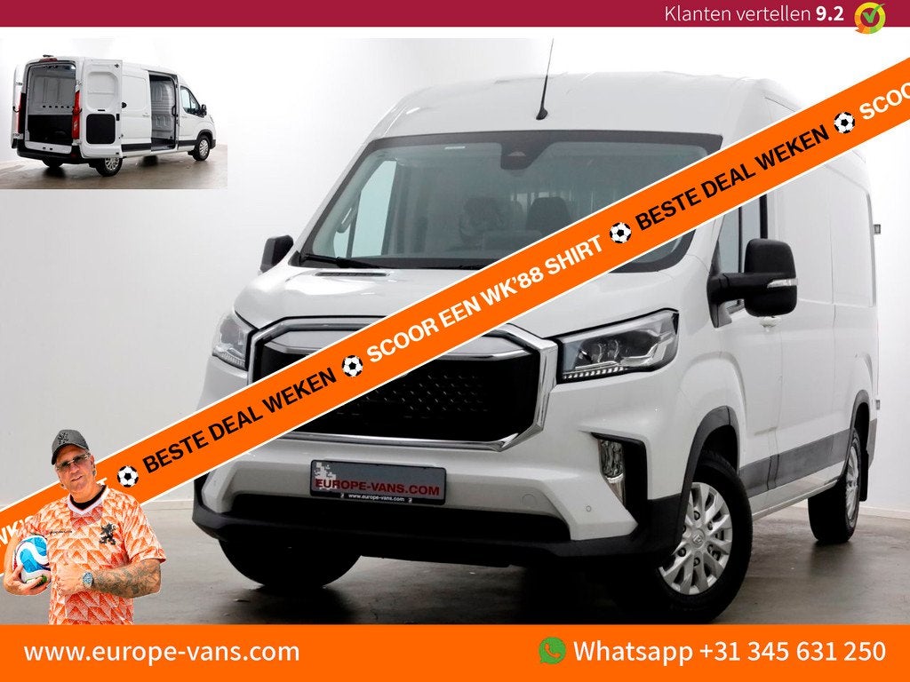 Maxus eDeliver 9 L3H2 72kWh WLTP Range 280km 100% Elektrisch, Auto's, Maxus, 204 pk, LED verlichting, 3 stoelen