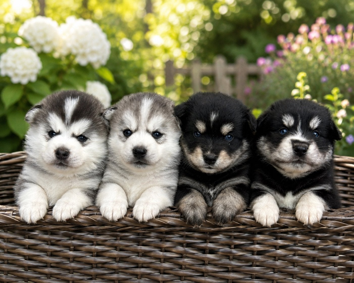 Pomsky pups, Poolhond, Meerdere, Meerdere dieren, Nederland