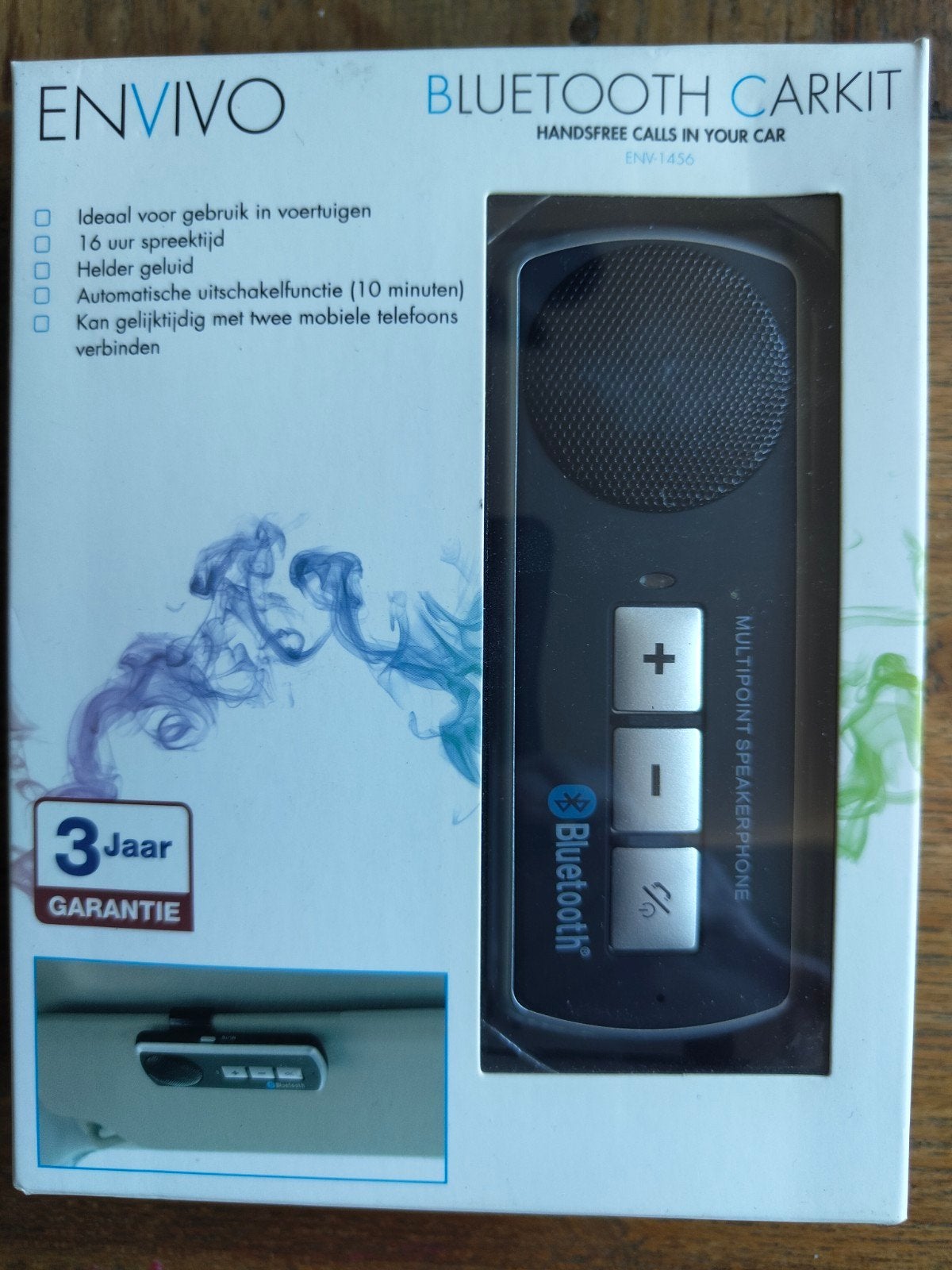 Nieuwe Envivo Bluetooth Carkit - Handsfree bellen in de auto, Auto diversen, Ophalen of Verzenden
