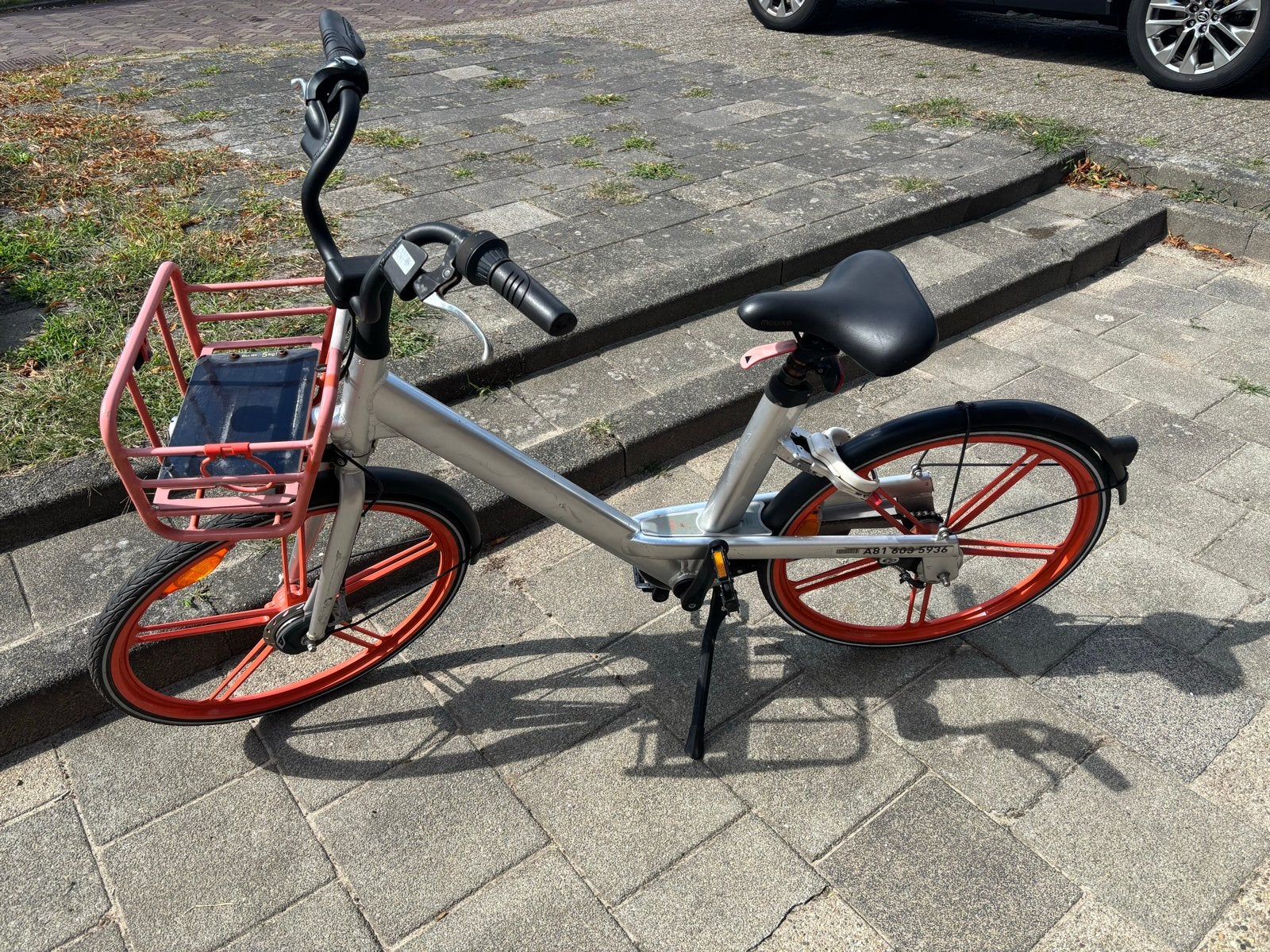 Mobike deelfiets met mandje - Gebruikt, Terugtraprem, Gebruikt, 50 tot 53 cm, Ophalen