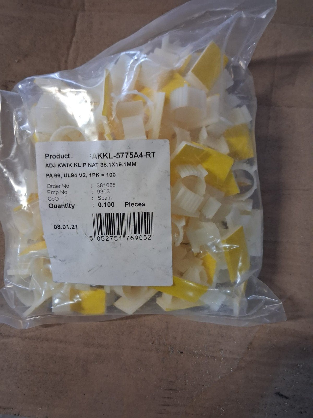 ADJ Kwik Klip NAT 38.1x19.1mm - 100 stuks, Ophalen of Verzenden, Nieuw, Overige merken, Overige typen