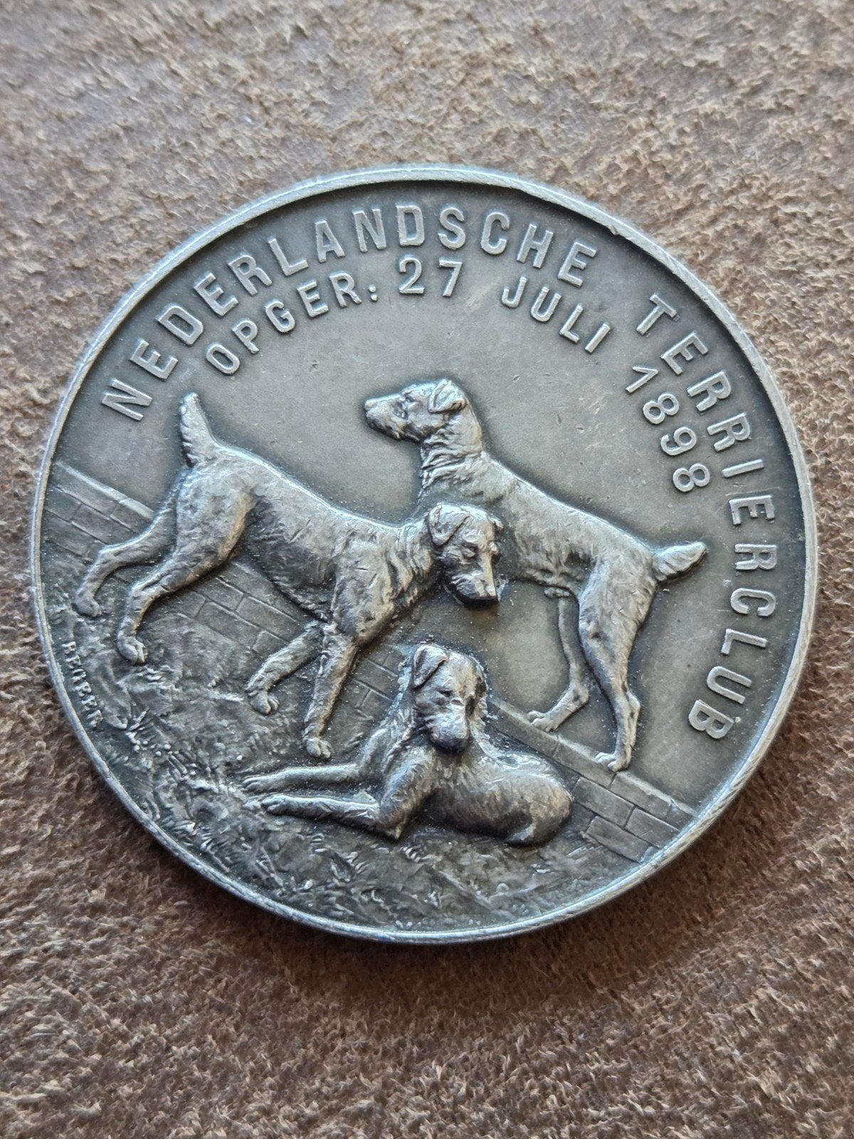 Zilveren Penning Nederlandse Terriervereniging 1906, 29g, Ophalen of Verzenden, Zilver
