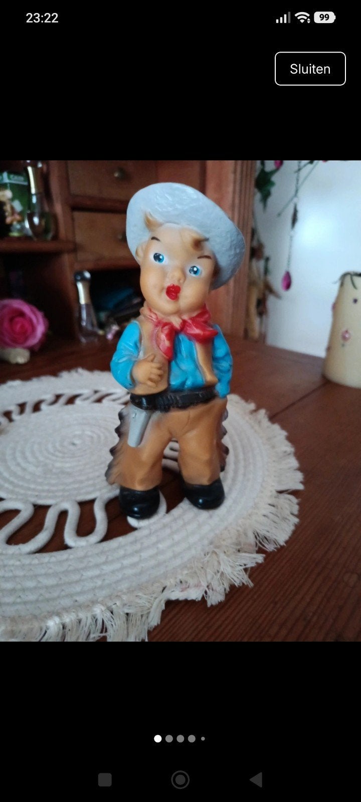 Vintage Goebel Rubberen Cowboy Figuur (1960-1962) - Zeldzaam, Ophalen of Verzenden, Gebruikt
