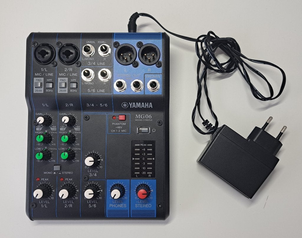 Yamaha MG06 analoge mixer, Muziek en Instrumenten, Mengpanelen, Ophalen, Zo goed als nieuw, Minder dan 5 kanalen, Microfooningang