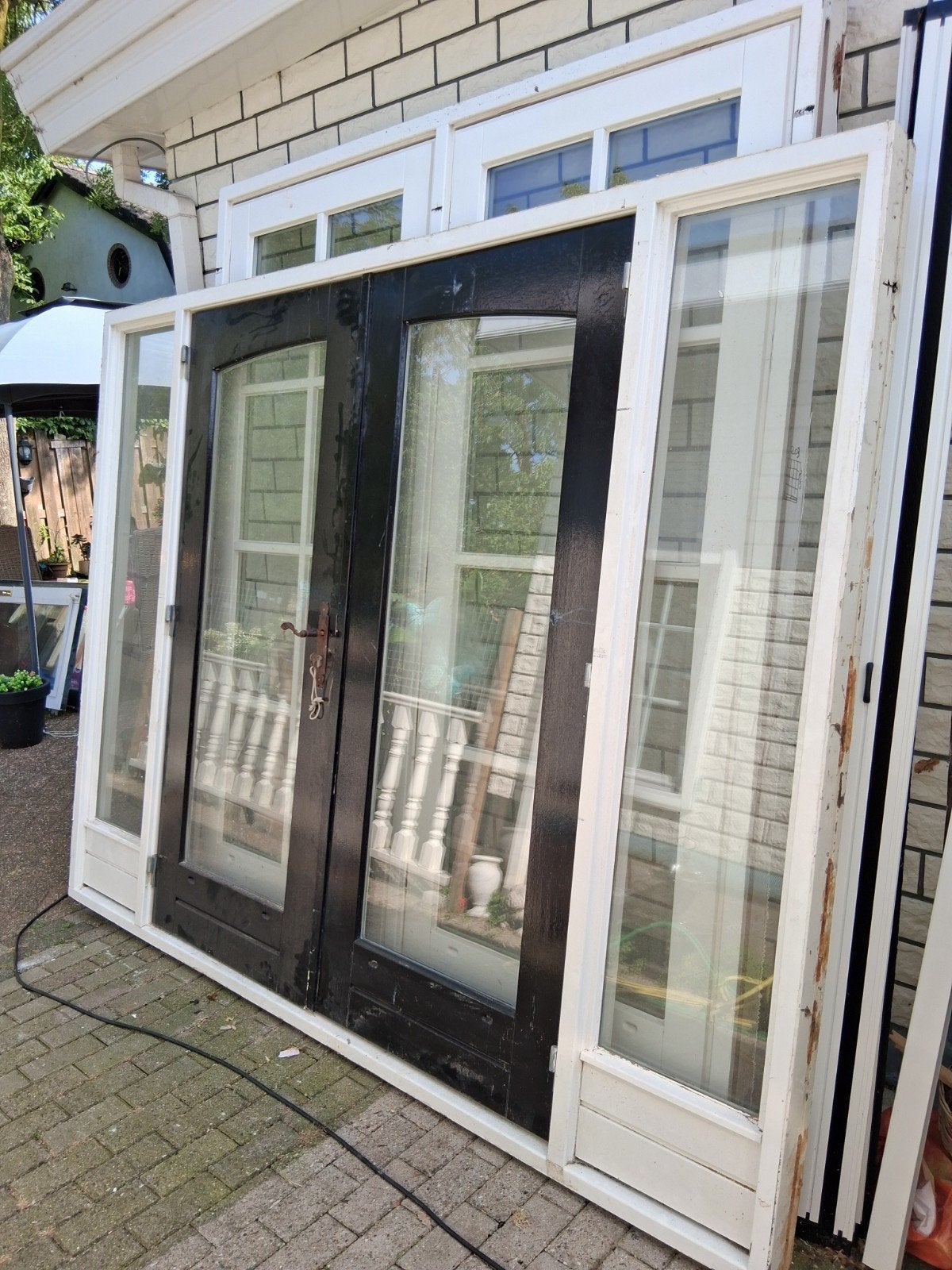 Tuindeuren met zijlichten En kozijn, Ophalen, Deurkozijn, 225 cm of meer, Zo goed als nieuw