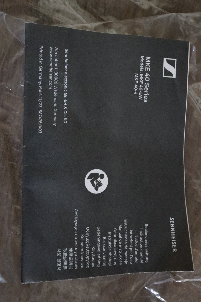Sennheiser MKE 40 (Black 3-Pin) (alleen microfoon), Ophalen of Verzenden, Nieuw, Overige typen