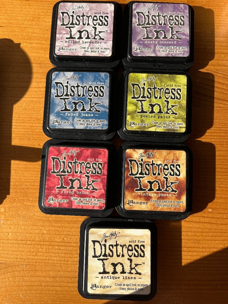 Distress stempelkussens (grote), Ophalen, Gebruikt, Inkt, Foam of Stempelhouder
