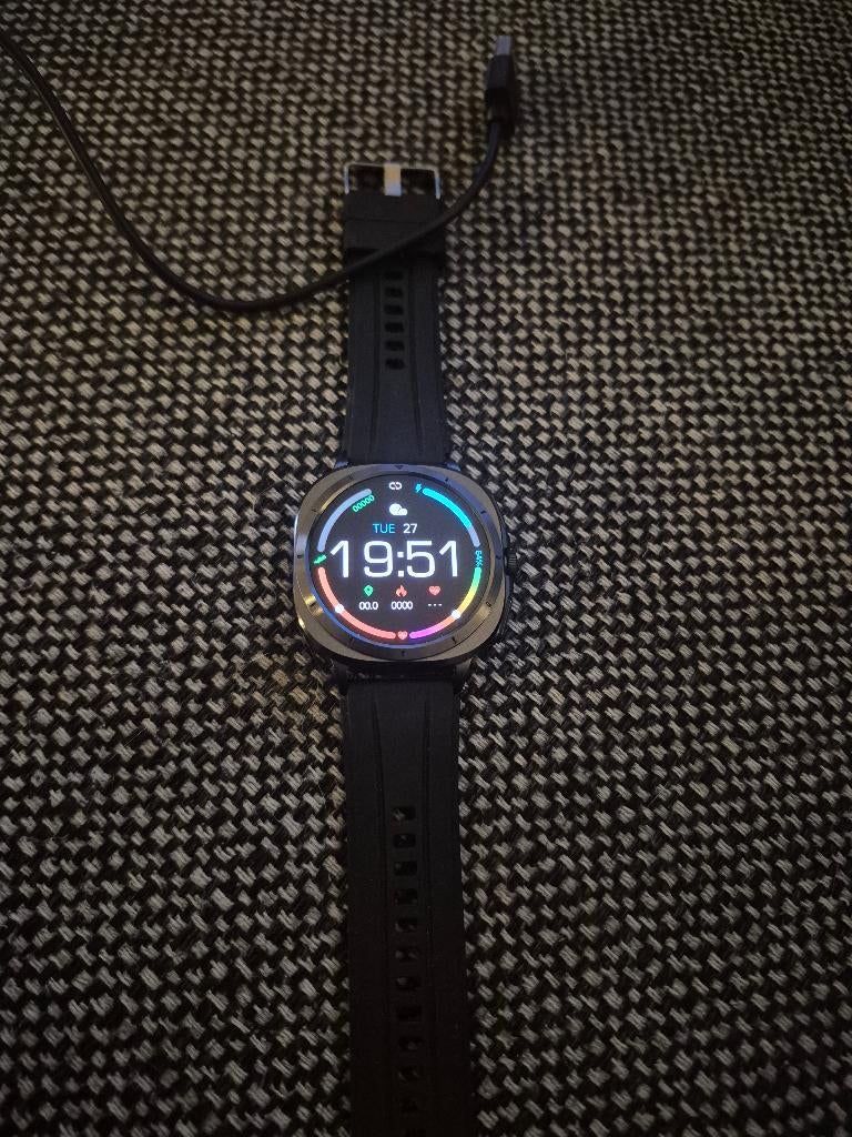 SmartWatch Horloge Guhuavmi met oplader - 2 dagen gedragen, Ophalen of Verzenden, Nieuw, Zwart, Android
