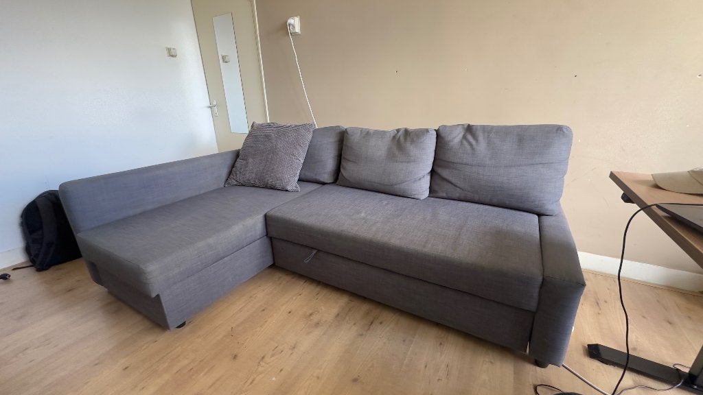 IKEA Friheten hoek slaapbank – grijs, Ophalen, Gebruikt, Tweepersoons, 140 cm