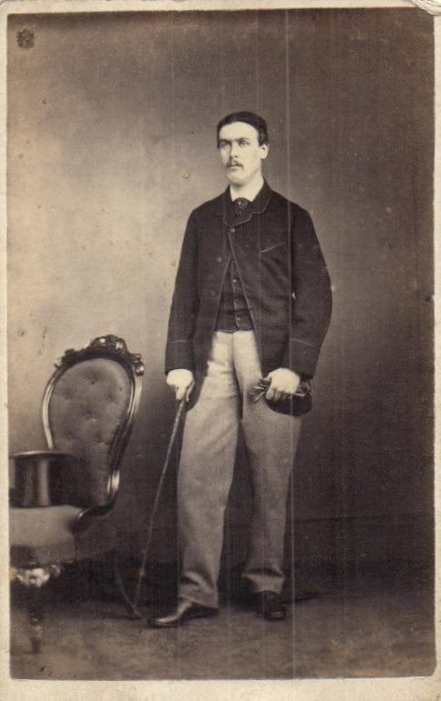 CDV -Jongeman met Hoed, stok, handschoen-Ed. C Dyer-Taunton, Gebruikt, Verzenden, Foto, Buitenland