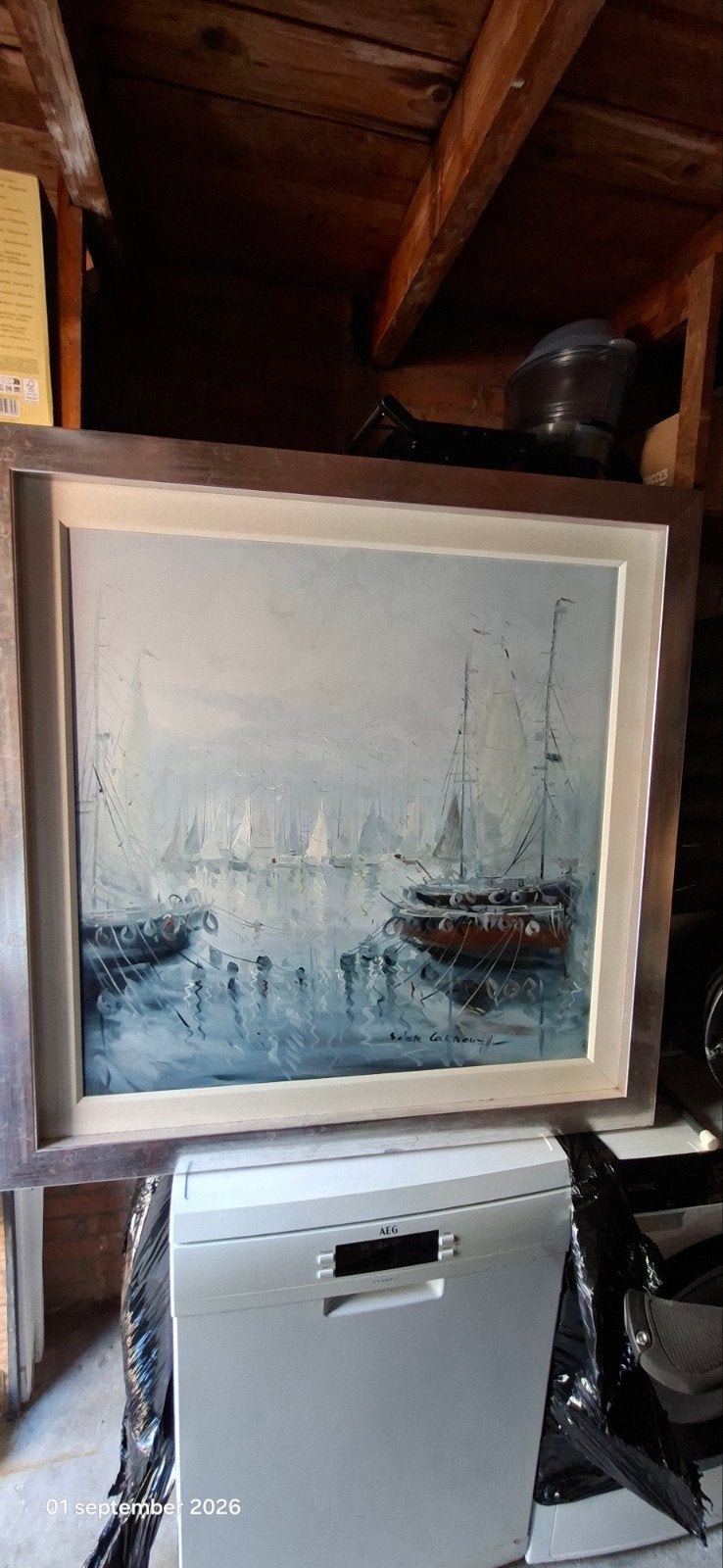 Schilderij Maritiem/Water met boten en zeilschepen, Antiek en Kunst, Kunst | Schilderijen | Klassiek, Ophalen