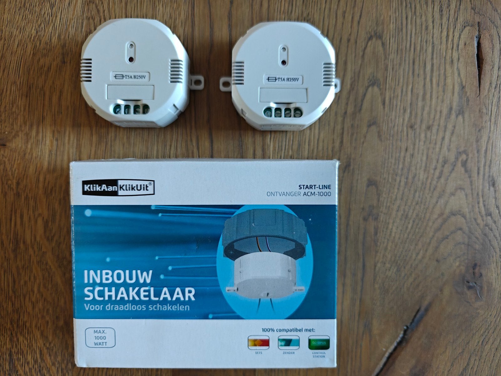 2x KlikAanKlikUit Inbouwschakelaar Ontvanger ACM-1000, Ophalen of Verzenden, Zo goed als nieuw, Overige merken, Schakelaar