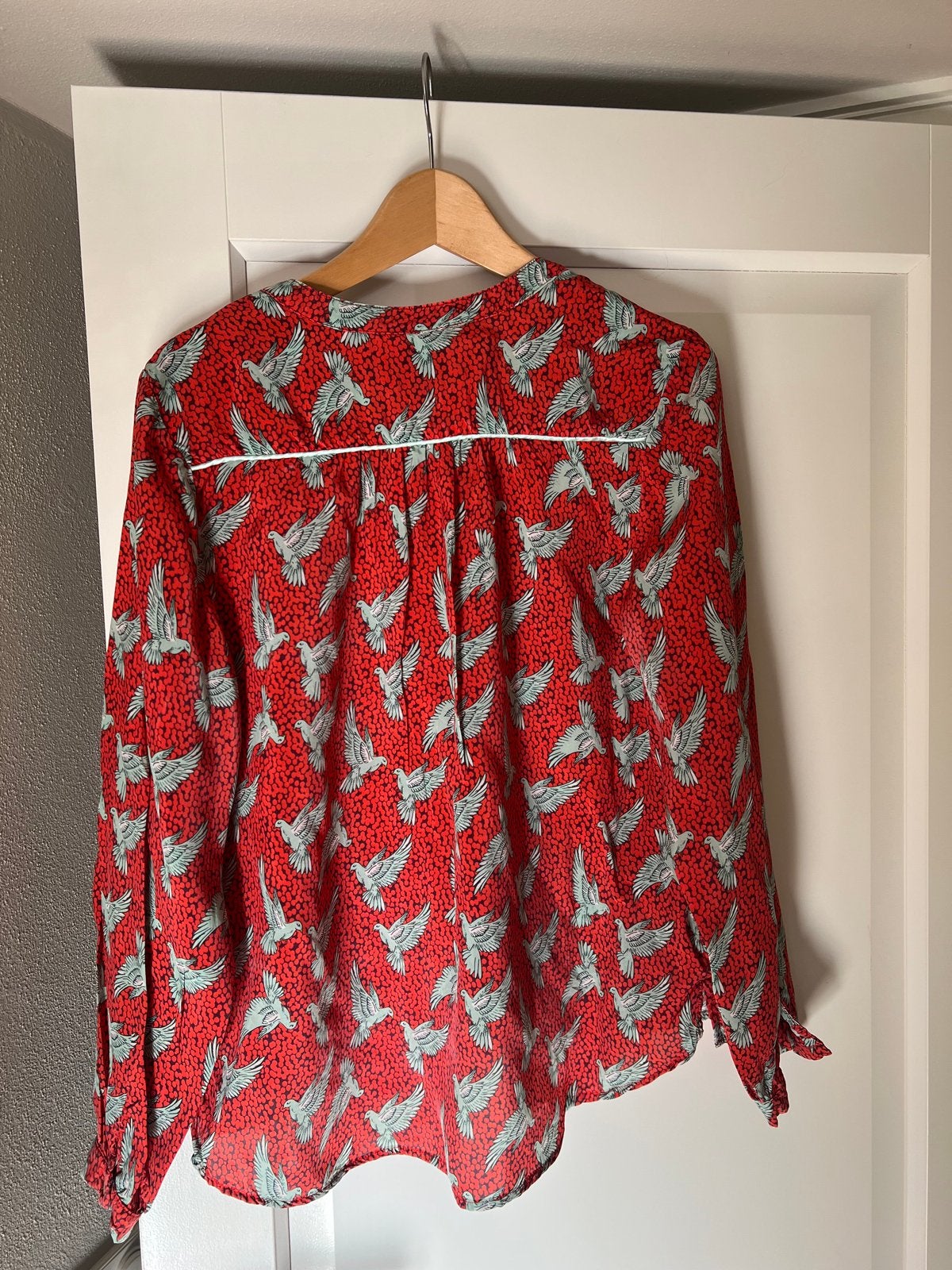 Pom Amsterdam blouse met vogelprint - Maat M, Verzenden, Zo goed als nieuw, Maat 38/40 (M), Rood