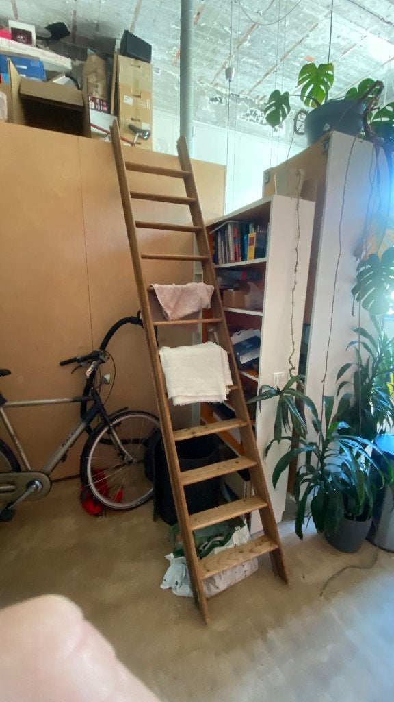 Houten huishoudtrap / keukentrap, Ophalen, Gebruikt, Ladder, Minder dan 2 meter
