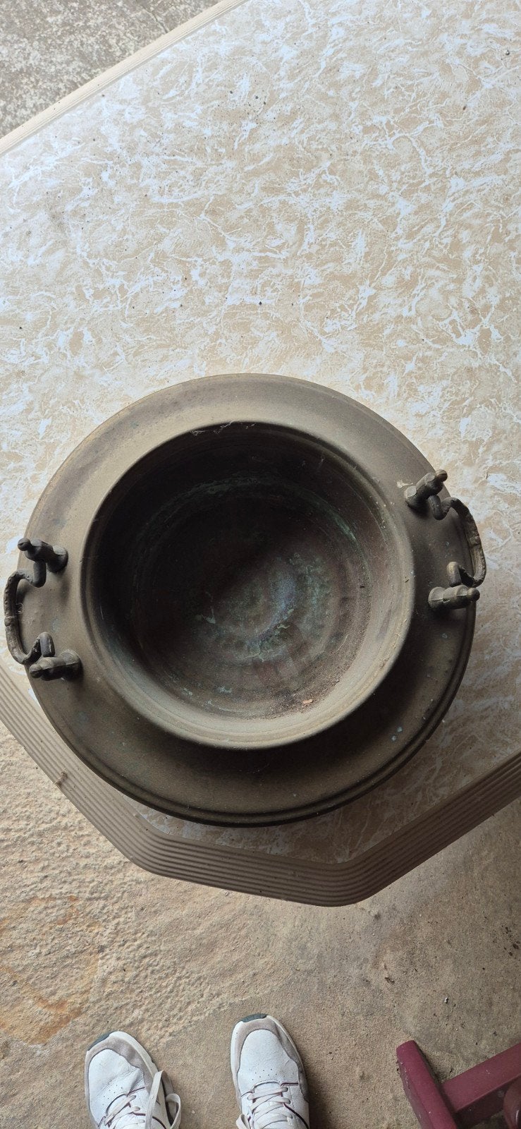Antieke koperen pot met handvatten, Antiek en Kunst, Ophalen