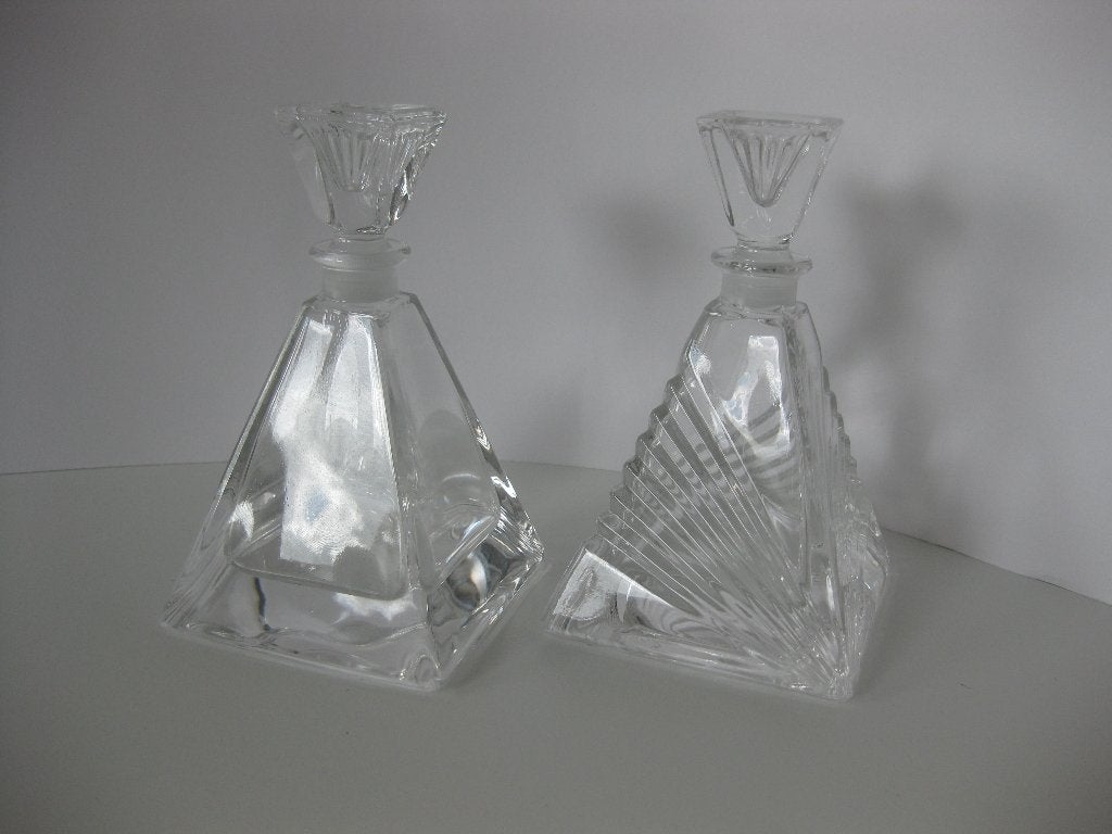 Karaf - mini Karafjes 2 stuks glas / kristalglas 13 cm, Ophalen of Verzenden