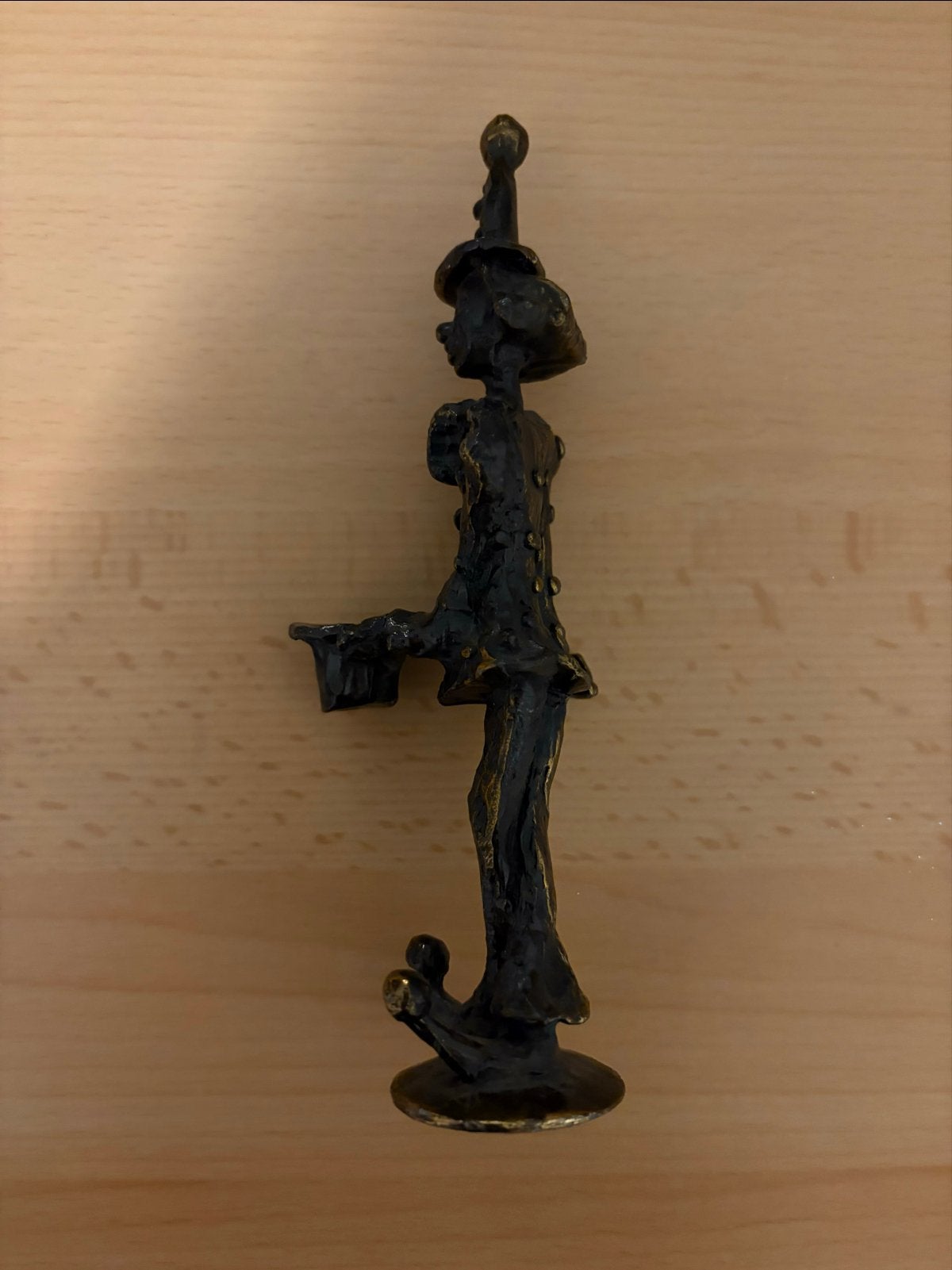Verbronsd beeldje clown/nar Corry Ammerlaan 17,5 cm, Overige onderwerpen, Minder dan 20 cm, Ophalen of Verzenden, Brons