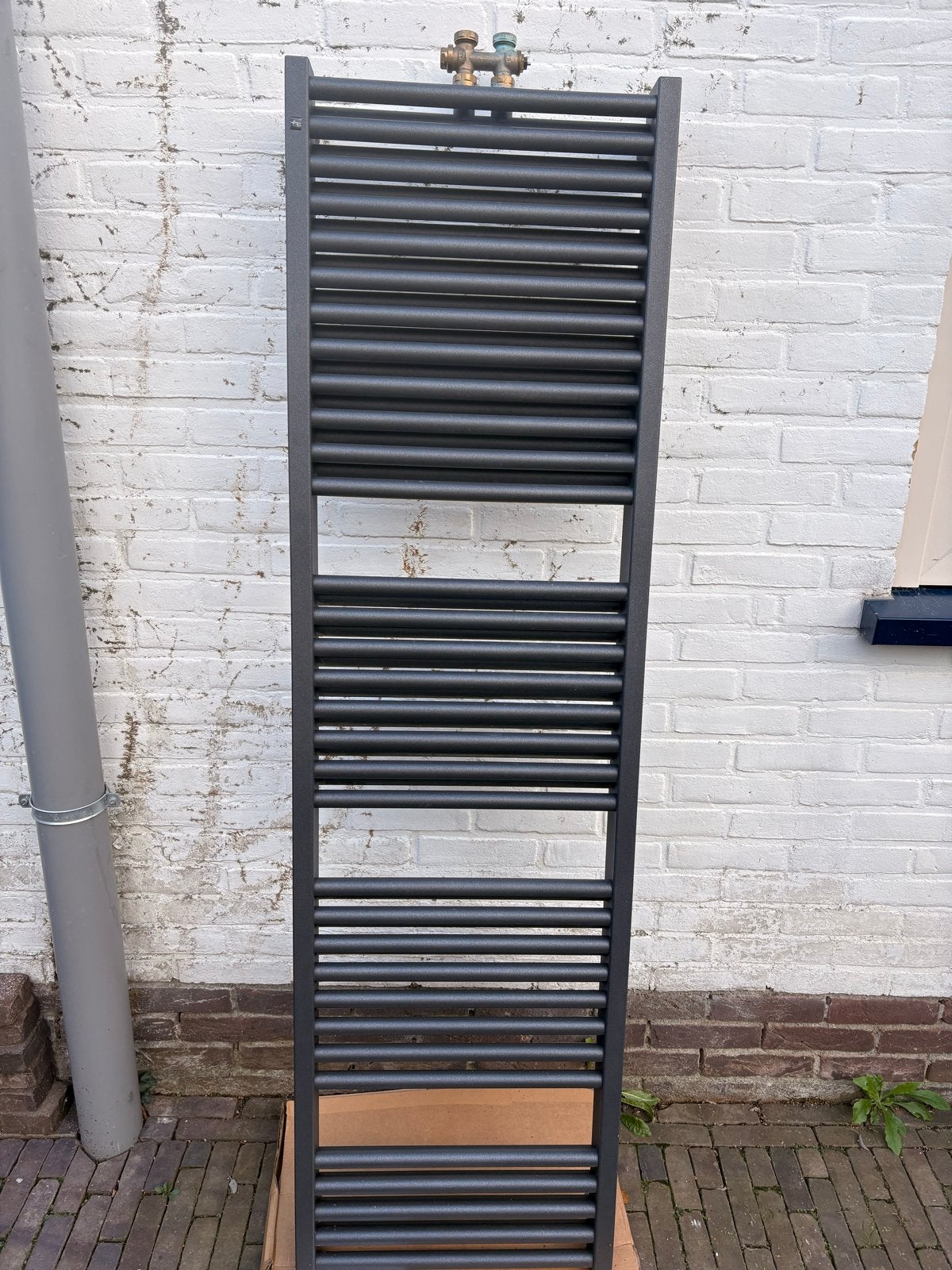 Plieger design radiator, donkergrijs, 180x50 cm,, Ophalen, Radiator, Minder dan 60 cm, Zo goed als nieuw