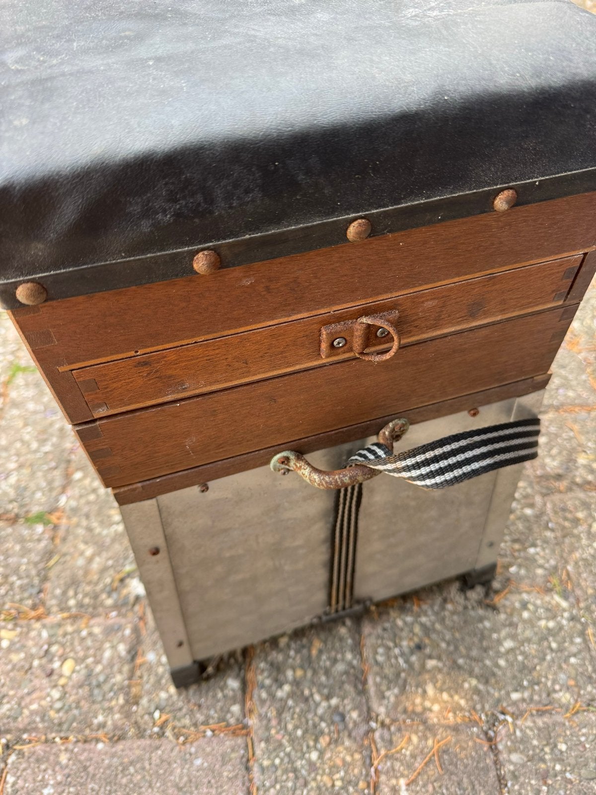 Vintage viskoffer Krukje/Opbergkist, Ophalen of Verzenden