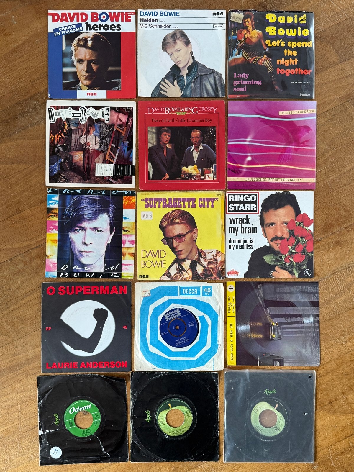 15 Singles van Top Muzikanten - David Bowie, Ringo Starr, Cd's en Dvd's, Vinyl Singles, Ophalen, Gebruikt, 7 inch, Pop