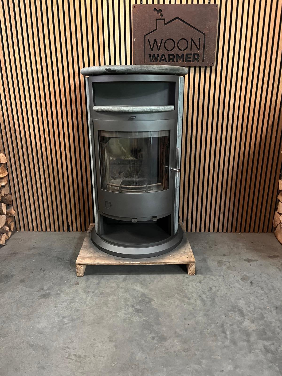 26083 Zware Speksteenkachel Drooff Varese 7kw, Ophalen, Info@woonwarmer.nl, Gebruikt, Houtkachel
